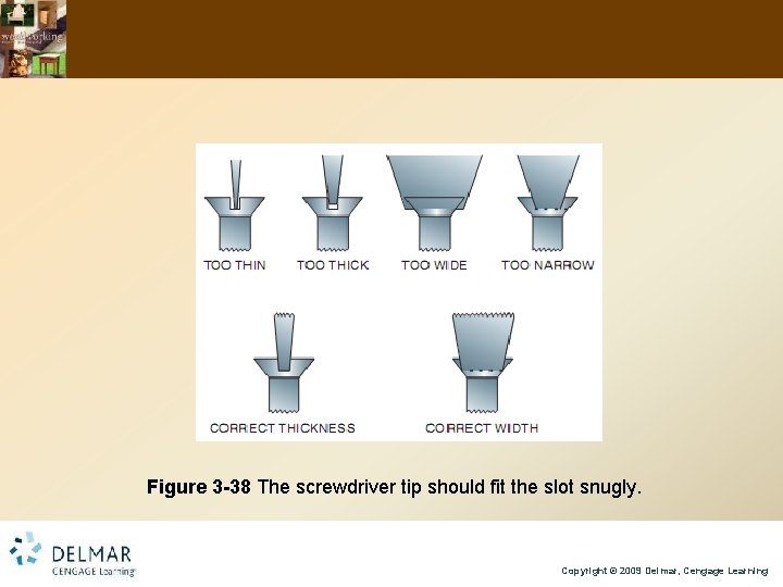 Figure 3 -38 The screwdriver tip should fit the slot snugly. Copyright © 2009