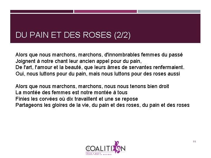 DU PAIN ET DES ROSES (2/2) Alors que nous marchons, d'innombrables femmes du passé DU PAIN ET DES ROSES (2/2) Alors que nous marchons, d'innombrables femmes du passé