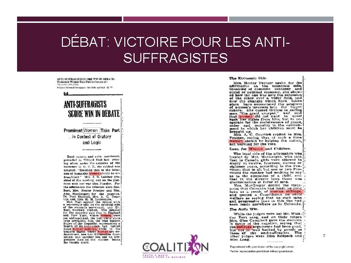 DÉBAT: VICTOIRE POUR LES ANTISUFFRAGISTES 7 DÉBAT: VICTOIRE POUR LES ANTISUFFRAGISTES 7