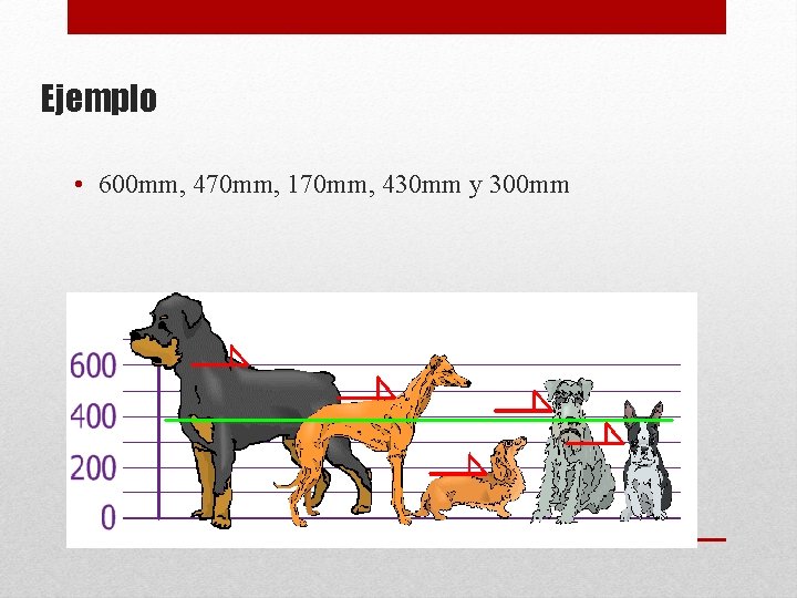 Ejemplo • 600 mm, 470 mm, 170 mm, 430 mm y 300 mm Ejemplo • 600 mm, 470 mm, 170 mm, 430 mm y 300 mm