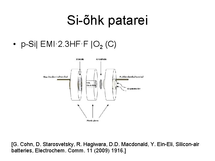 Si-õhk patarei • p-Si| EMI· 2. 3 HF·F |O 2 (C) [G. Cohn, D.