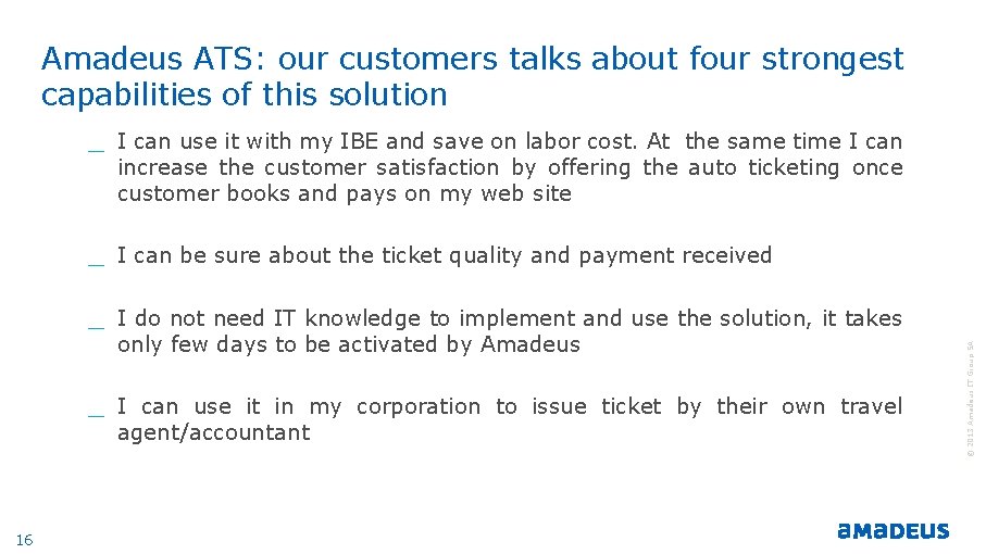 Amadeus ATS: our customers talks about four strongest capabilities of this solution _ I