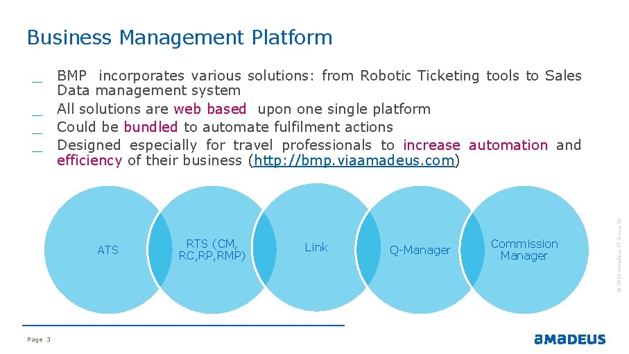 Business Management Platform ATS Page 3 RTS (CM, RC, RP, RMP) Link Q-Manager Commission