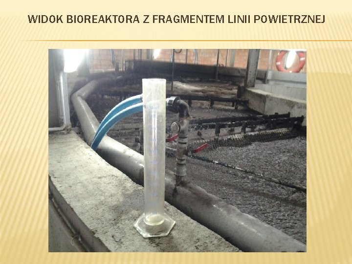 WIDOK BIOREAKTORA Z FRAGMENTEM LINII POWIETRZNEJ 