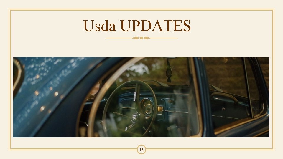 Usda UPDATES 15 