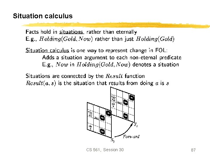 Situation calculus CS 561, Session 30 87 