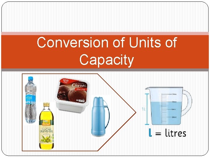 Capacity Conversion Rates Conversion of Units of Capacity Objectives By the