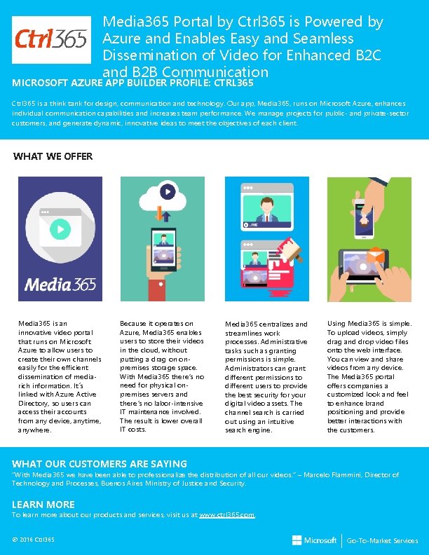 Media 365 Portal by Ctrl 365 is Powered by Azure and Enables Easy and