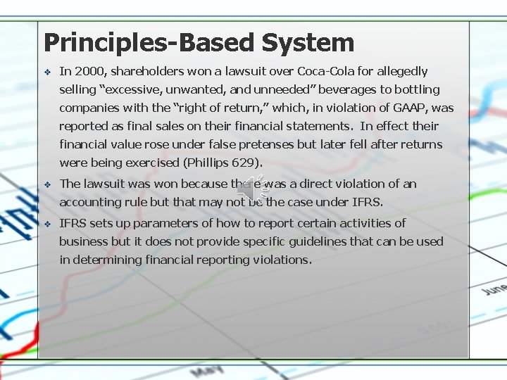 Principles-Based System v In 2000, shareholders won a lawsuit over Coca-Cola for allegedly selling