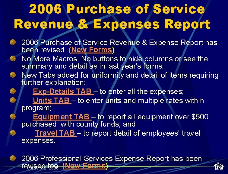 2006 Purchase of Service Revenue & Expenses Report 2006 Purchase of Service Revenue &