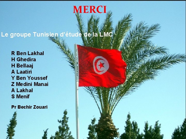 MERCI Le groupe Tunisien d’étude de la LMC R Ben Lakhal H Ghedira H