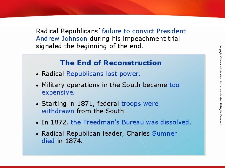 TEKS 8 C: Calculate percent composition and empirical and molecular formulas. Radical Republicans’ failure