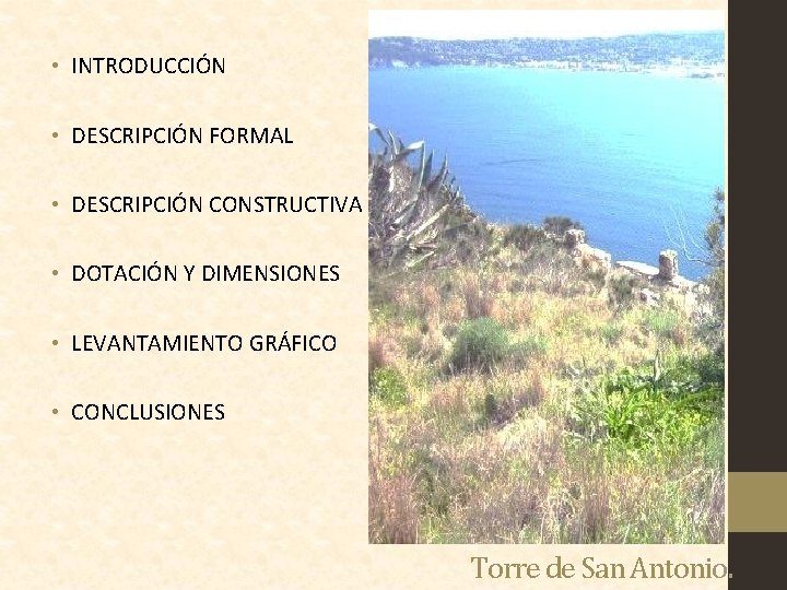  • INTRODUCCIÓN • DESCRIPCIÓN FORMAL • DESCRIPCIÓN CONSTRUCTIVA • DOTACIÓN Y DIMENSIONES •