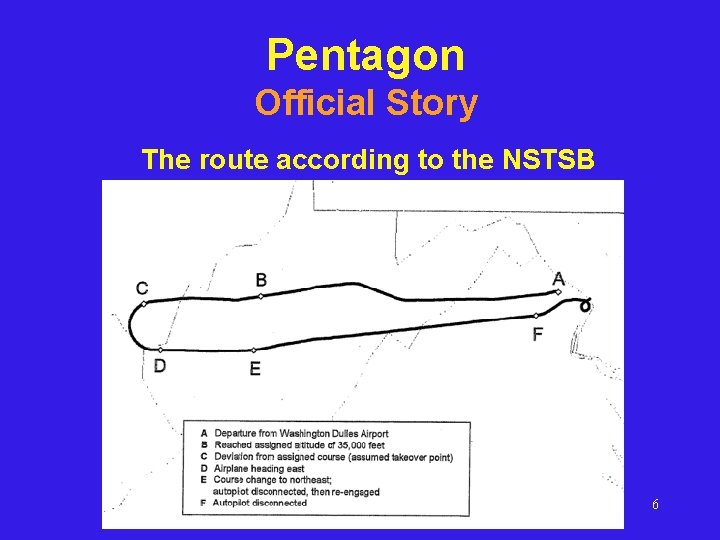 Pentagon Official Story The route according to the NSTSB 6 
