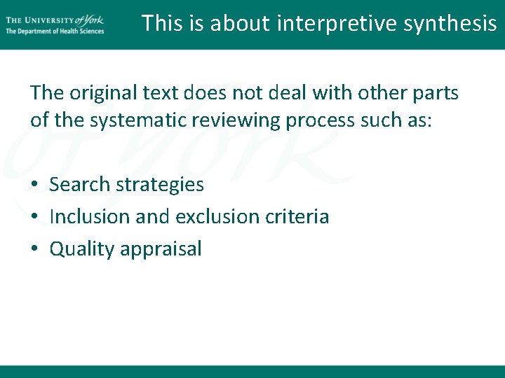 This is about interpretive synthesis The original text does not deal with other parts This is about interpretive synthesis The original text does not deal with other parts