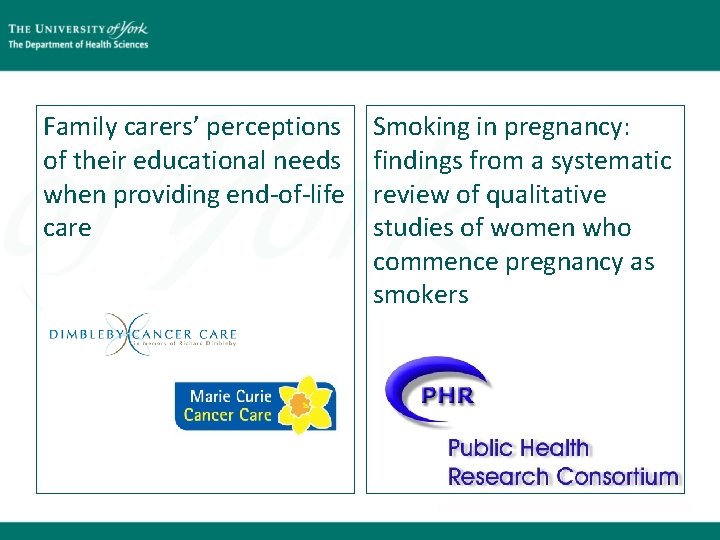Family carers’ perceptions of their educational needs when providing end-of-life care Smoking in pregnancy: Family carers’ perceptions of their educational needs when providing end-of-life care Smoking in pregnancy:
