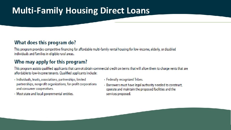 Multi-Family Housing Direct Loans 