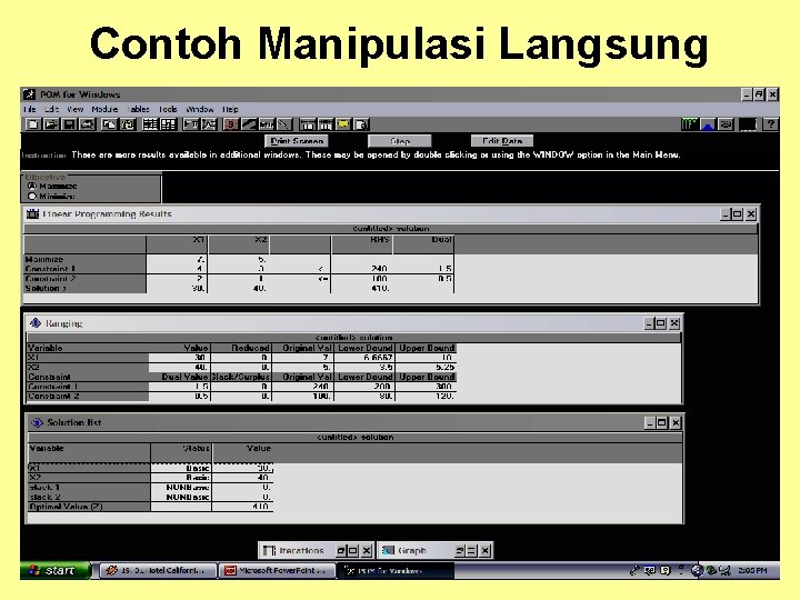 Contoh Manipulasi Langsung 