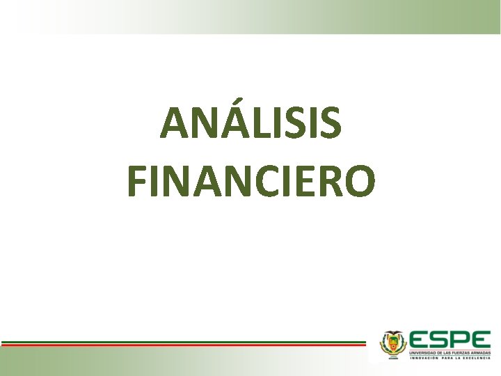 ANÁLISIS FINANCIERO 