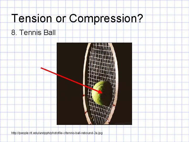 Tension or Compression? 8. Tennis Ball http: //people. rit. edu/andpph/photofile-c/tennis-ball-rebound-2 a. jpg 