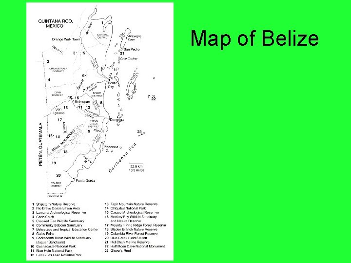 Map of Belize 