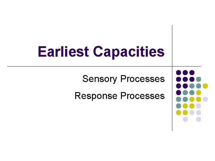 Earliest Capacities Sensory Processes Response Processes 