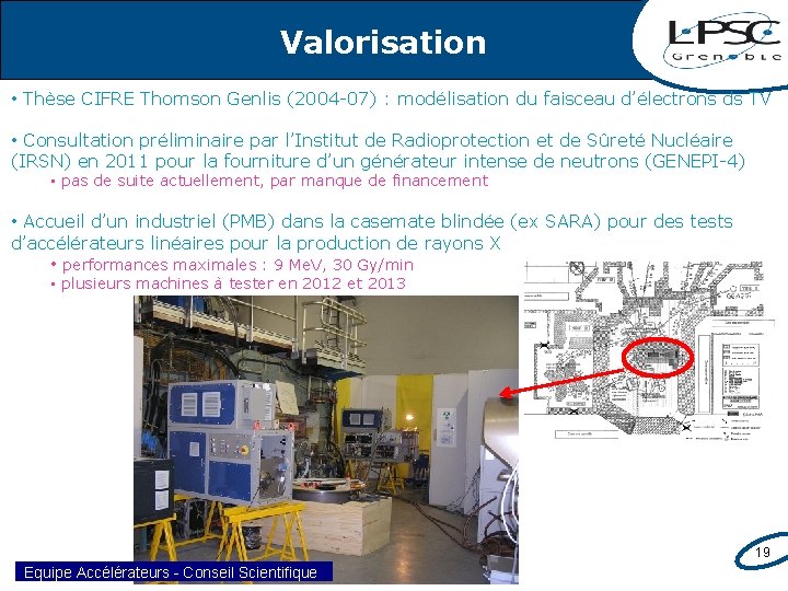 Valorisation • Thèse CIFRE Thomson Genlis (2004 -07) : modélisation du faisceau d’électrons ds