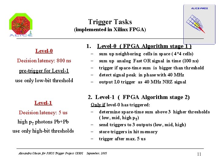 Trigger Tasks (implemented in Xilinx FPGA) Level-0 Decision latency: 800 ns pre-trigger for Level-1