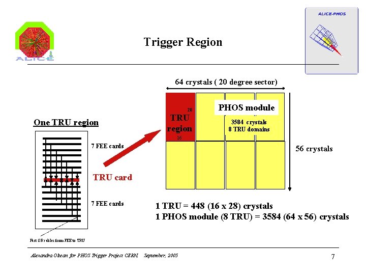 Trigger Region 64 crystals ( 20 degree sector) 28 One TRU region PHOS module