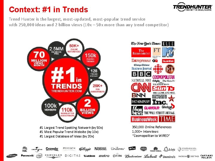 Context: #1 in Trends Trend Hunter is the largest, most-updated, most-popular trend service with