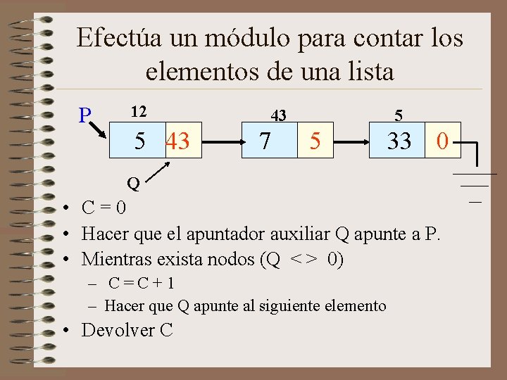 Efectúa un módulo para contar los elementos de una lista P 12 5 43