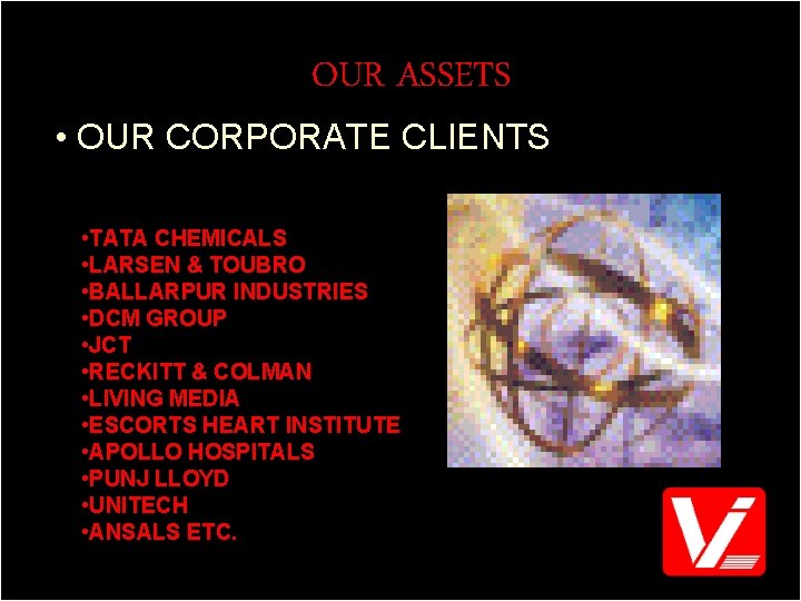 OUR ASSETS • OUR CORPORATE CLIENTS • TATA CHEMICALS • LARSEN & TOUBRO •