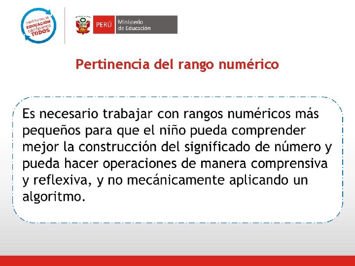 Pertinencia del rango numérico 