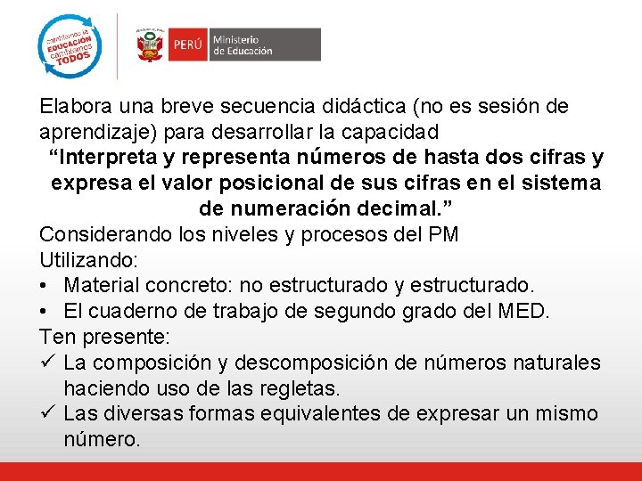 Elabora una breve secuencia didáctica (no es sesión de aprendizaje) para desarrollar la capacidad