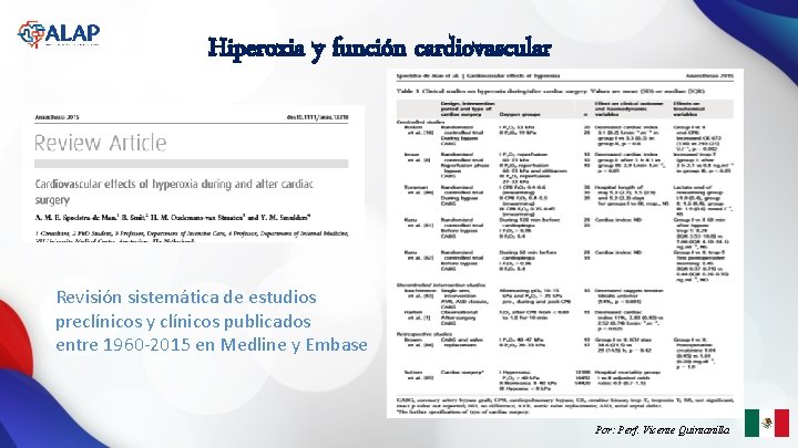 Hiperoxia y función cardiovascular Revisión sistemática de estudios preclínicos y clínicos publicados entre 1960