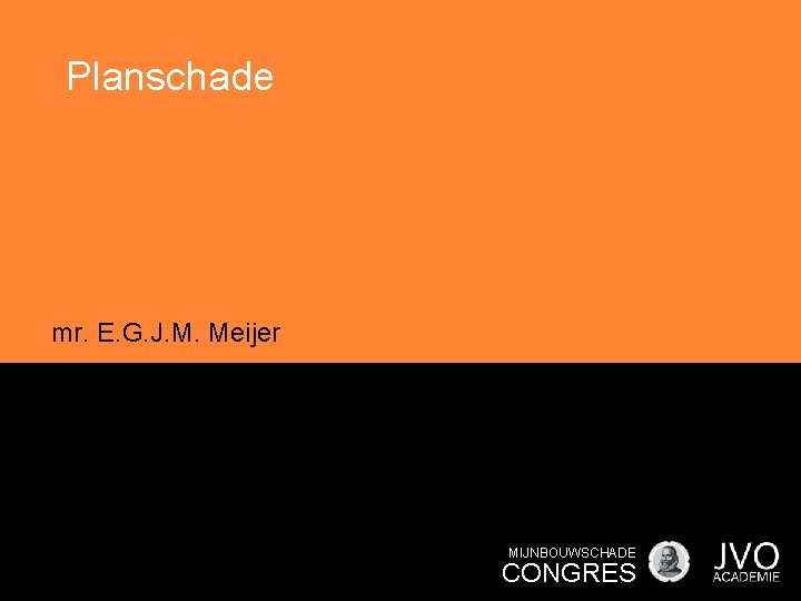 Planschade mr. E. G. J. M. Meijer MIJNBOUWSCHADE CONGRES 