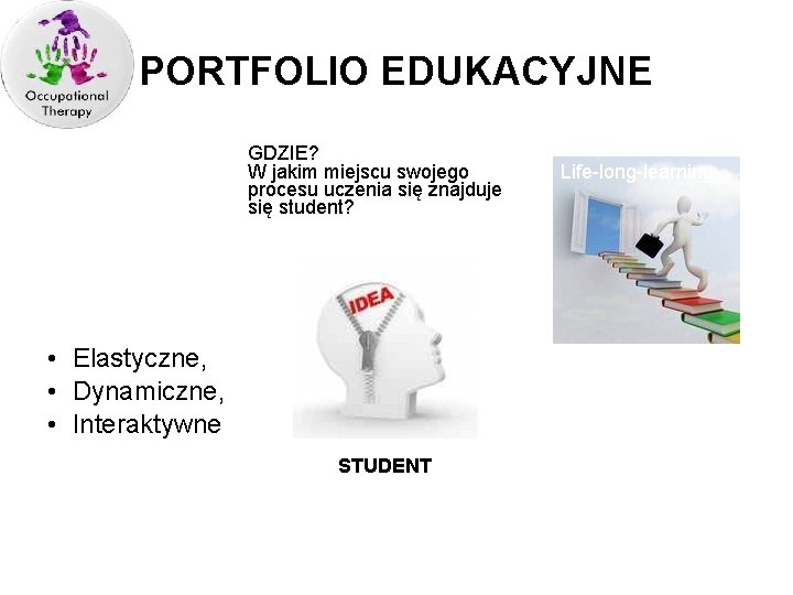 PORTFOLIO EDUKACYJNE GDZIE? W jakim miejscu swojego procesu uczenia się znajduje się student? •