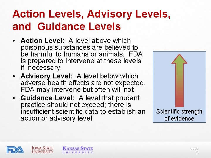 Action Levels, Advisory Levels, and Guidance Levels • Action Level: A level above which Action Levels, Advisory Levels, and Guidance Levels • Action Level: A level above which
