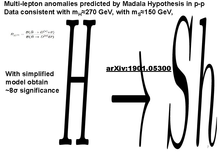 Multi-lepton anomalies predicted by Madala Hypothesis in p-p Data consistent with m. H≈270 Ge.