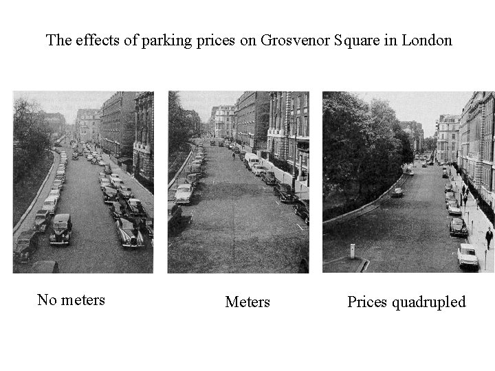 The effects of parking prices on Grosvenor Square in London No meters Meters Prices