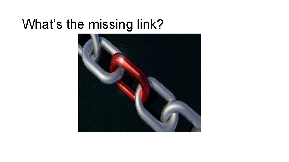 What’s the missing link? 