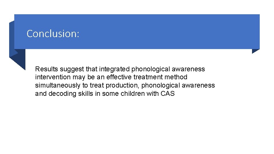 Conclusion: Results suggest that integrated phonological awareness intervention may be an effective treatment method