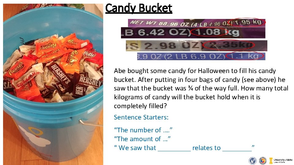 Candy Bucket Abe bought some candy for Halloween to fill his candy bucket. After Candy Bucket Abe bought some candy for Halloween to fill his candy bucket. After