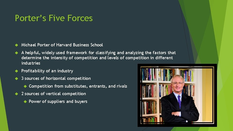 Porter’s Five Forces Michael Porter of Harvard Business School A helpful, widely used framework Porter’s Five Forces Michael Porter of Harvard Business School A helpful, widely used framework