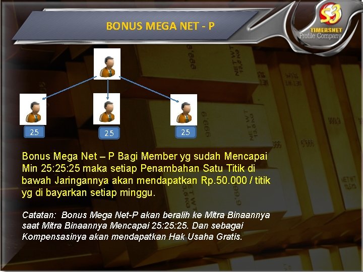 BONUS MEGA NET - P 25 25 25 Bonus Mega Net – P Bagi