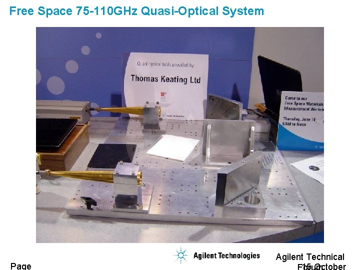 Free Space 75 -110 GHz Quasi-Optical System Page Agilent Technical 15 October 