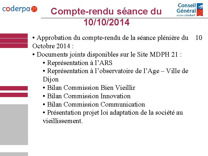 Compte-rendu séance du 10/10/2014 • Approbation du compte-rendu de la séance plénière du 10