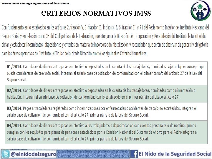 CRITERIOS NORMATIVOS IMSS 