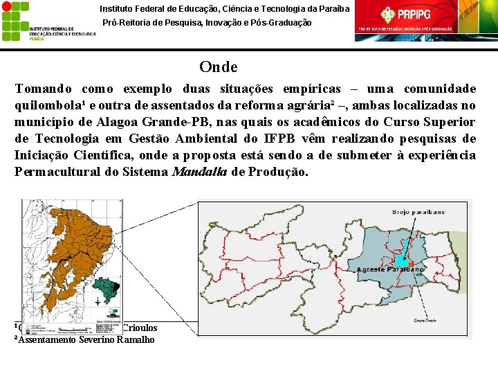 Instituto Federal de Educação, Ciência e Tecnologia da Paraíba Pró-Reitoria de Pesquisa, Inovação e