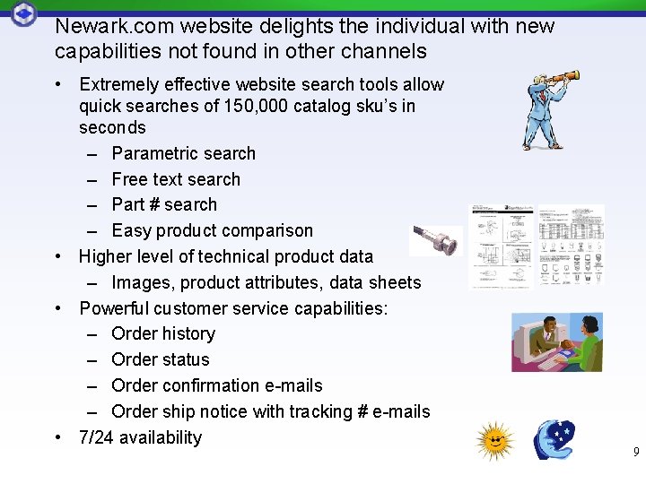 Newark. com website delights the individual with new capabilities not found in other channels Newark. com website delights the individual with new capabilities not found in other channels